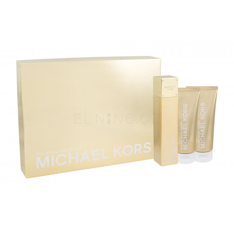 Michael Kors 24K Brilliant Gold Dárková kazeta parfémovaná voda 100 ml + tělové mléko 100 ml + sprchový gel 100 ml