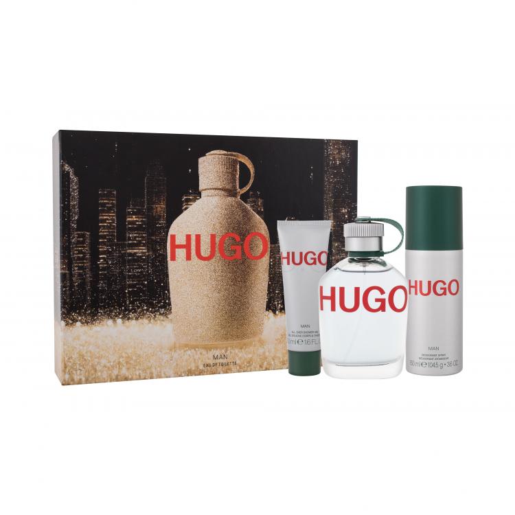 HUGO BOSS Hugo Man Dárková kazeta toaletní voda 125 ml + deodorant 150 ml + sprchový gel 50 ml