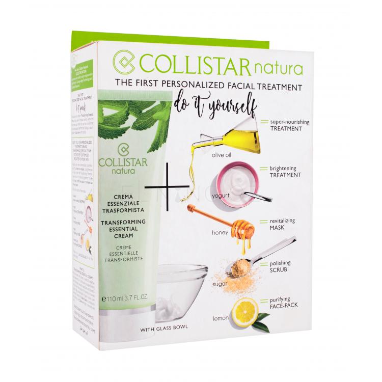 Collistar Natura Transforming Essential Cream Dárková kazeta pro ženy hydratační pleťová péče 110 ml + miska 1 ks + špachtle 1 ks