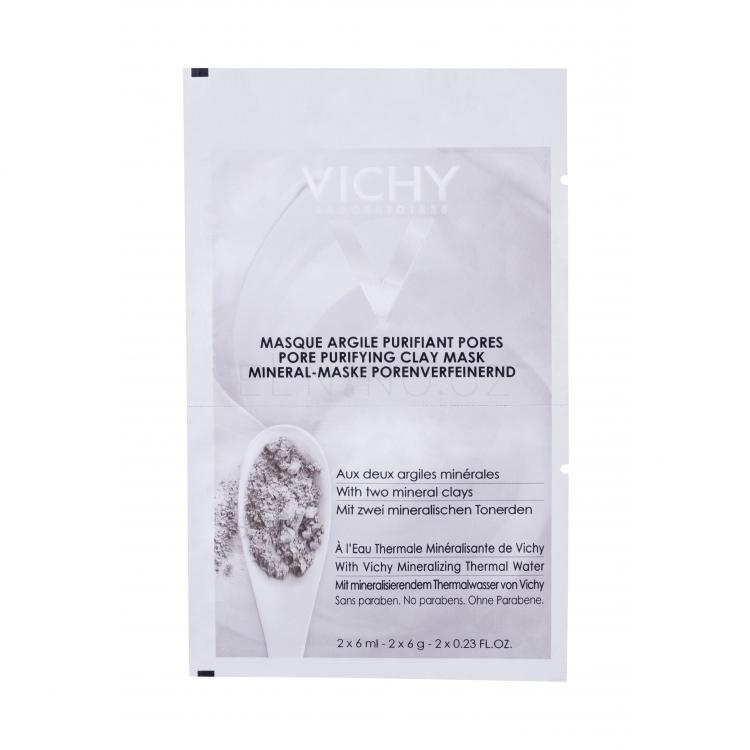 Vichy Pore Purifying Clay Mask Pleťová maska pro ženy 2x6 ml