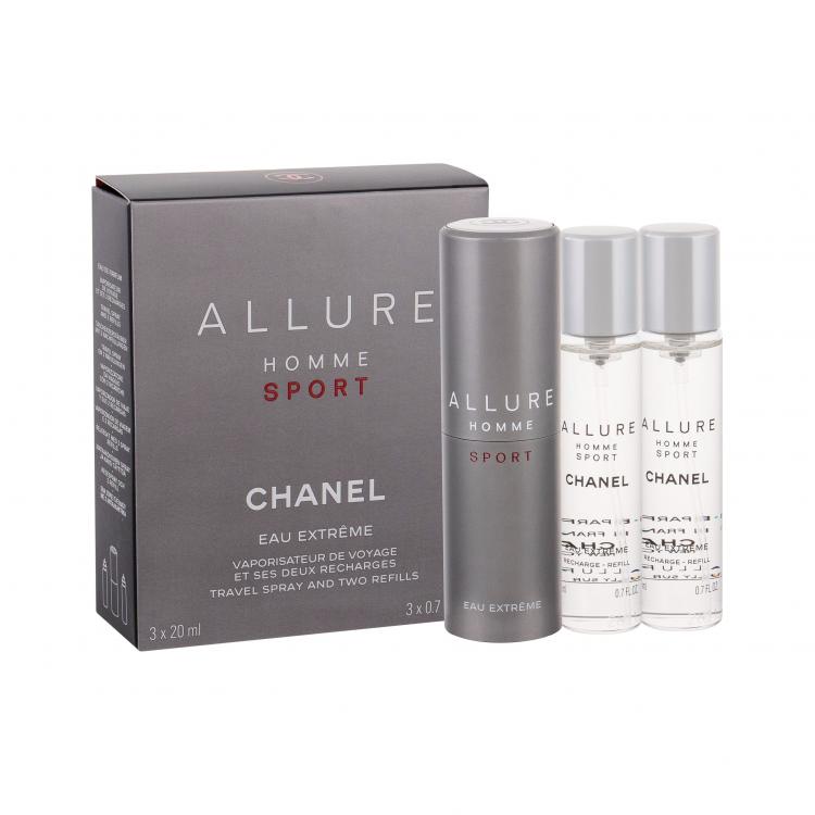Chanel Allure Homme Sport Eau Extreme Toaletní voda pro muže Twist and Spray 3x20 ml poškozená krabička