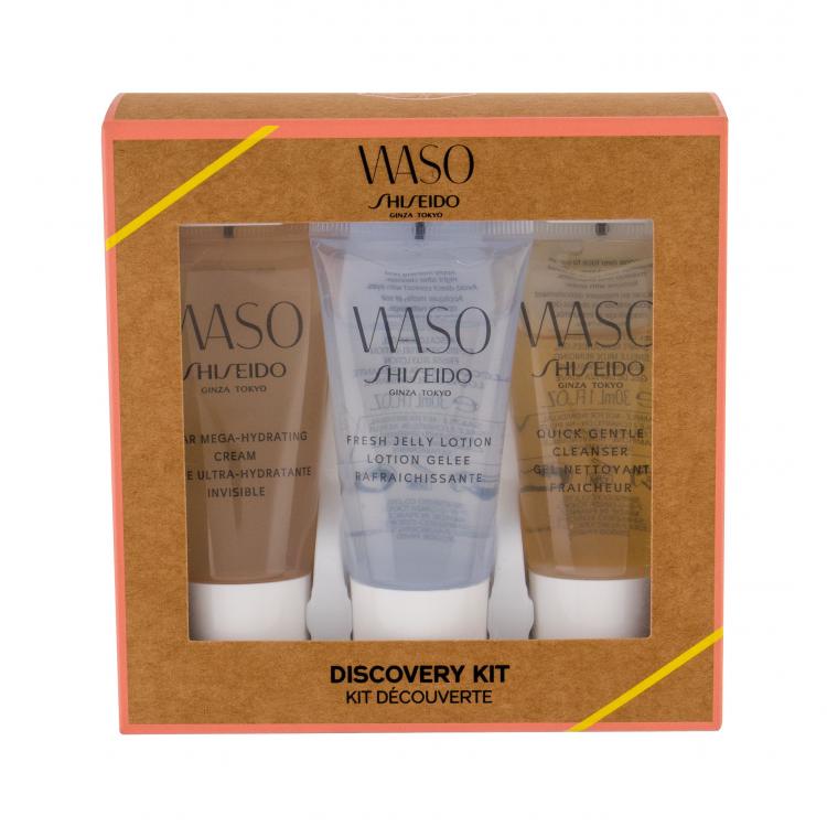 Shiseido Waso Quick Gentle Cleanser Dárková kazeta čisticí gel 30 ml + čisticí gelové mléko 30 ml + denní pleťová péče 30 ml