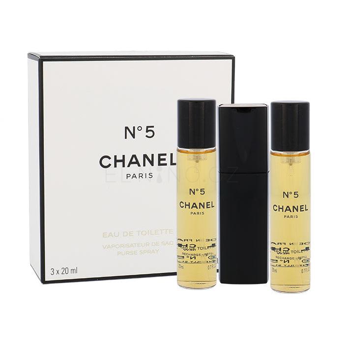 Chanel N°5 3x 20 ml Toaletní voda pro ženy Twist and Spray 20 ml poškozená krabička