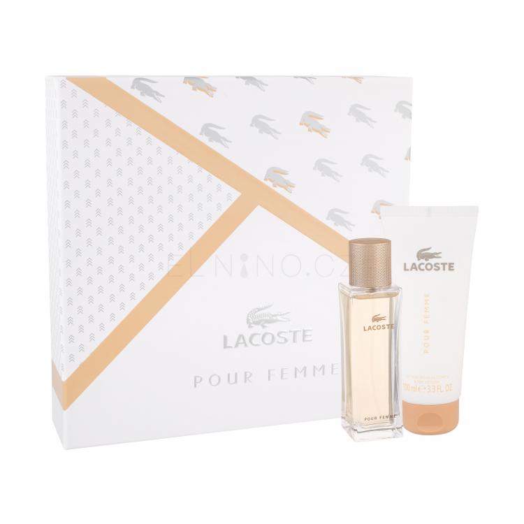 Lacoste Pour Femme Dárková kazeta parfémovaná voda 50 ml + tělové mléko 100 ml poškozená krabička