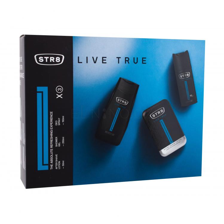 STR8 Live True Dárková kazeta voda po holení 50 ml + deodorant 150 ml + sprchový gel 250 ml