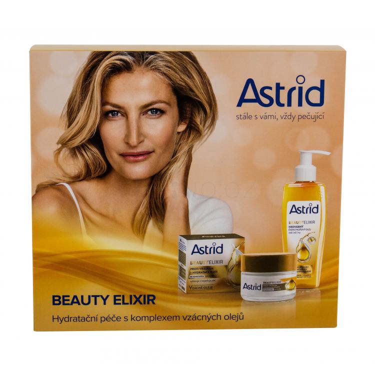 Astrid Beauty Elixir Dárková kazeta denní pleťová péče 50 ml + čisticí pleťový olej 145 ml