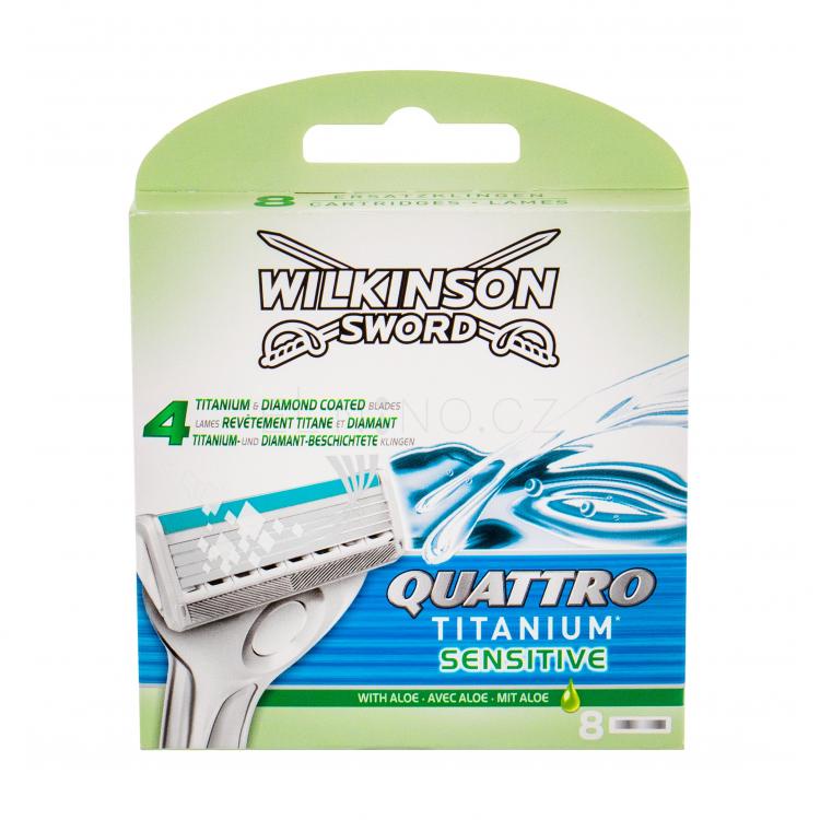 Wilkinson Sword Quattro Titanium Sensitive Náhradní břit pro muže 8 ks
