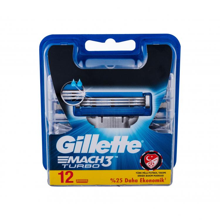Gillette Mach3 Turbo Náhradní břit pro muže 12 ks