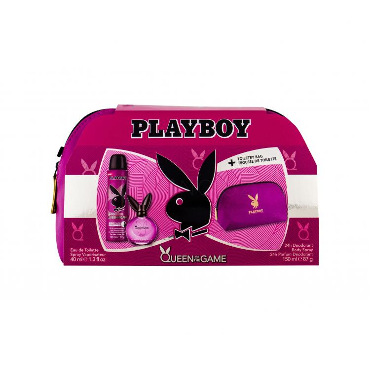 Playboy Queen of the Game Dárková kazeta toaletní voda 40 ml + deodorant 150 ml + kosmetická taška