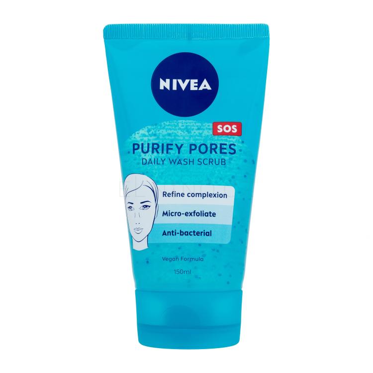Nivea Purify Pores Daily Wash Scrub Peeling pro ženy 150 ml