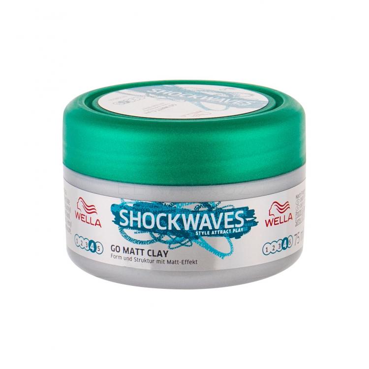Wella Shockwaves Go Matt Clay Vosk na vlasy pro ženy 75 ml