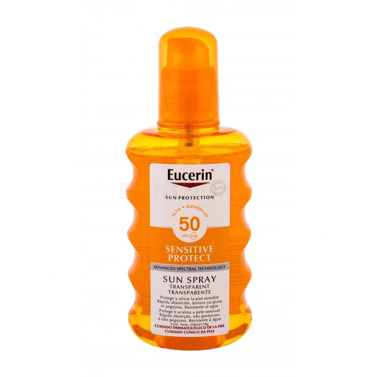 Eucerin Sun Sensitive Protect Sun Spray Transparent SPF50 Opalovací přípravek na tělo 200 ml