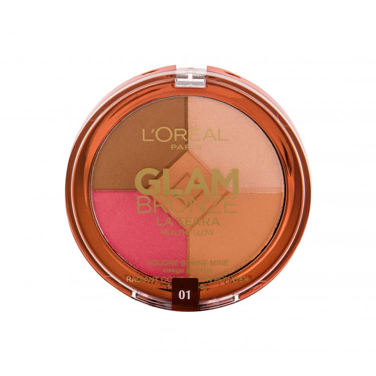 L&#039;Oréal Paris Glam Bronze La Terra Healthy Glow Bronzer pro ženy 6 g Odstín 01 Light Laguna