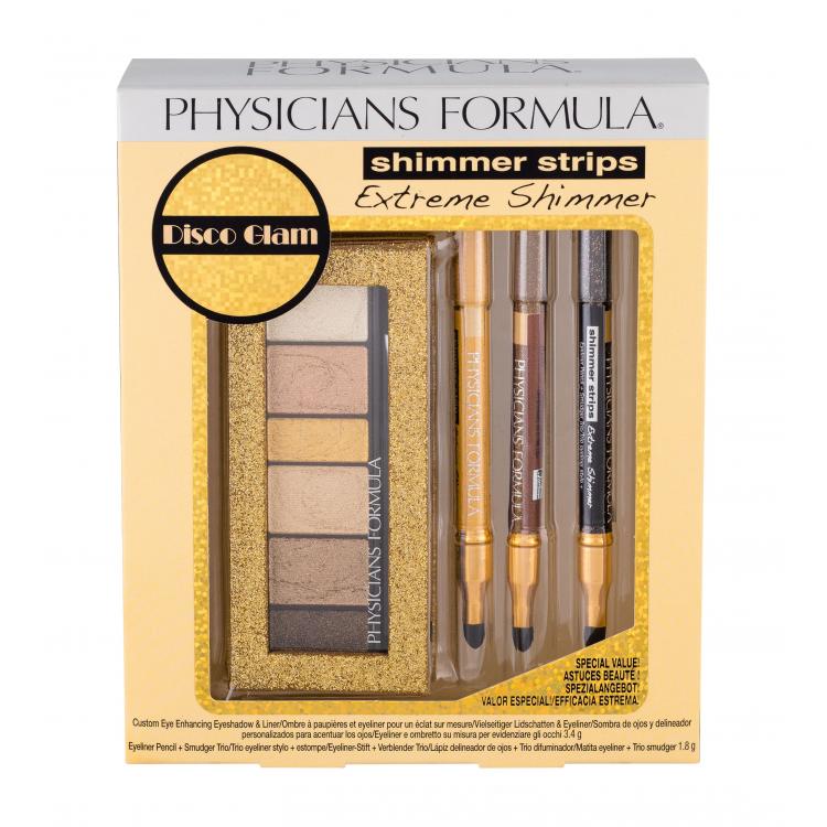 Physicians Formula Shimmer Strips Extreme Shimmer Kit Dárková kazeta paletka očních stínů 3,4 g + tužka na oči Eyeliner Pencil &amp; Smudger 3 x 0,6 g