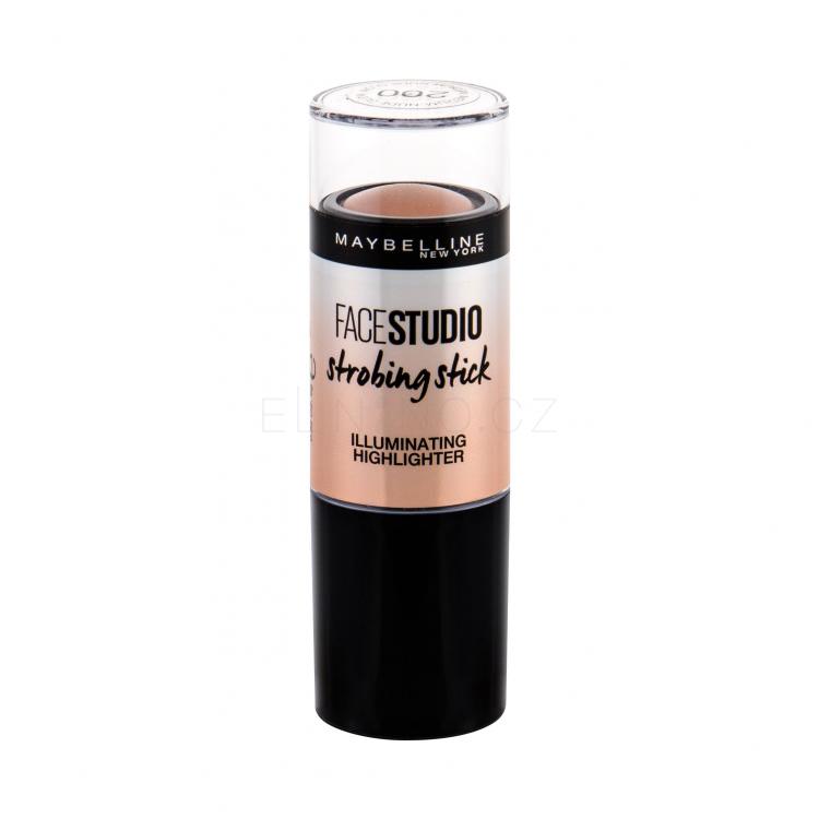 Maybelline FaceStudio Strobing Stick Rozjasňovač pro ženy 9 g Odstín 200 Medium-Nude Glow