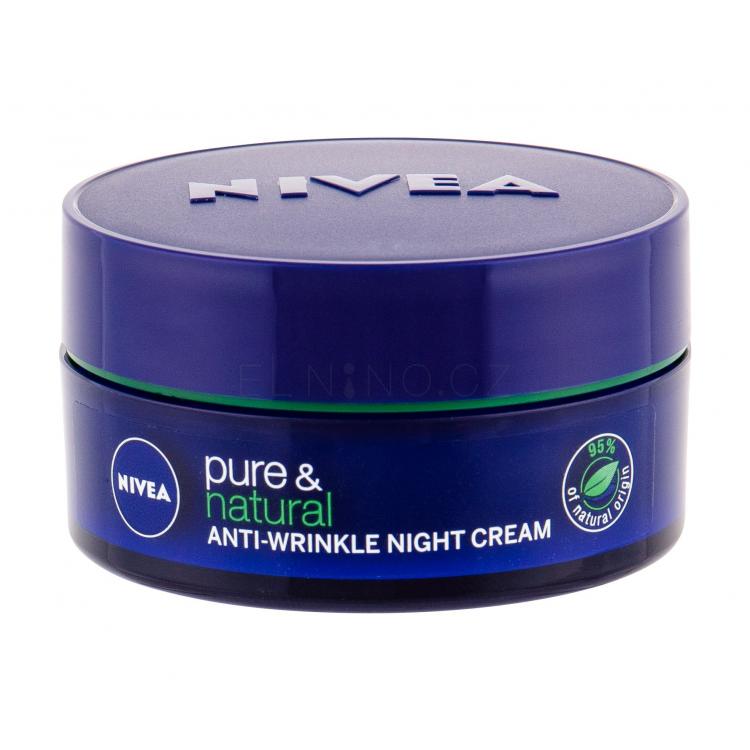 Nivea Pure &amp; Natural Anti-Wrinkle Noční pleťový krém pro ženy 50 ml