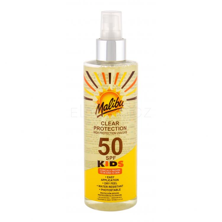 Malibu Kids Clear Protection SPF50 Opalovací přípravek na tělo pro děti 250 ml