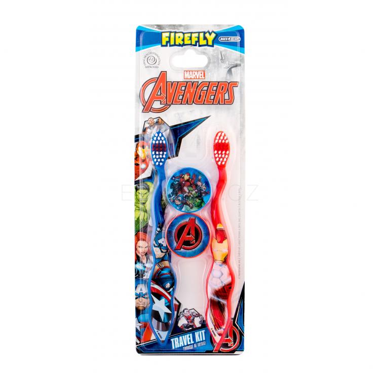 Marvel Avengers Toothbrush Dárková kazeta zubní kartáček 2 ks + pouzdro 2 ks