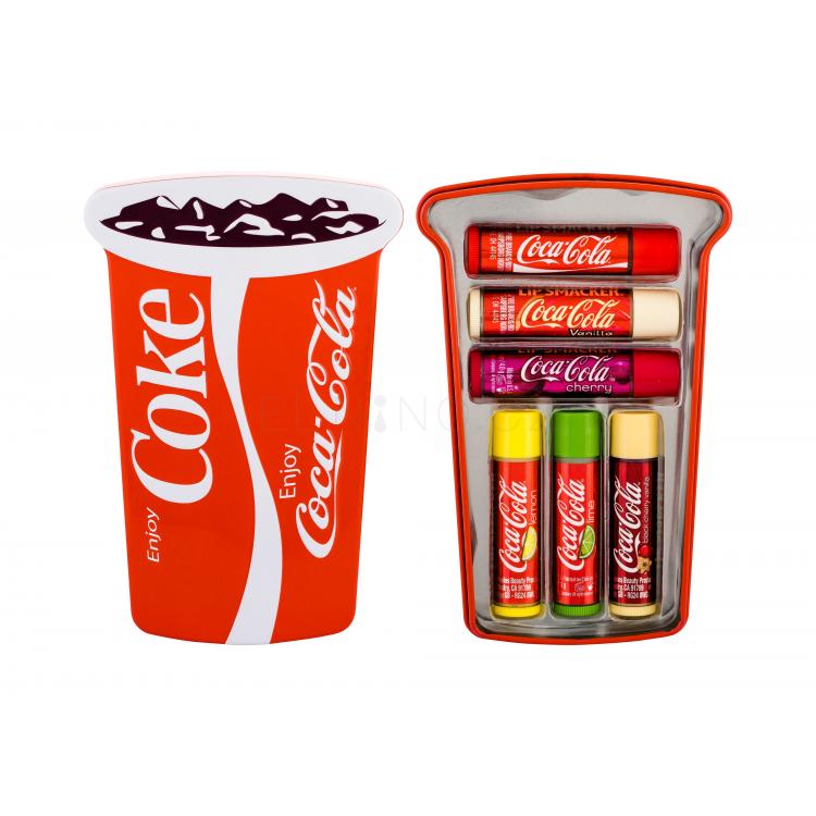Lip Smacker Coca-Cola Lip Balm Dárková kazeta balzám na rty 6 x 4 g + plechová krabička