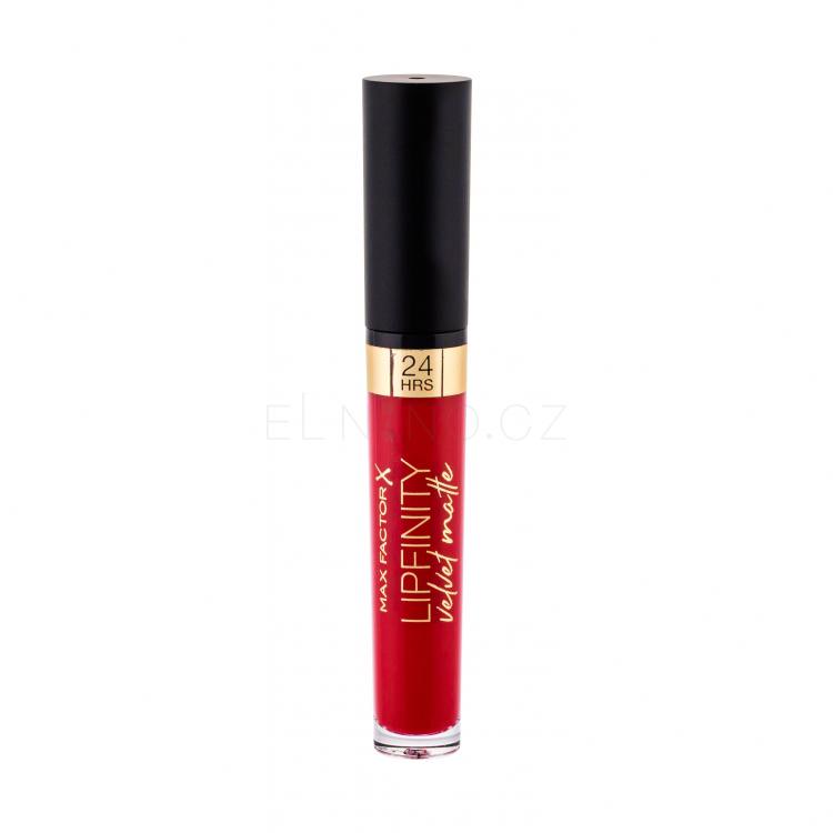 Max Factor Lipfinity Velvet Matte 24HRS Rtěnka pro ženy 3,5 ml Odstín 025 Red Luxury