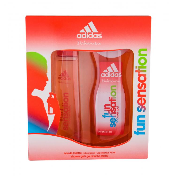 Adidas Fun Sensation For Women Dárková kazeta toaletní voda 75 ml + sprchový gel 250 ml