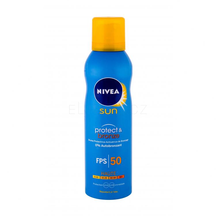 Nivea Sun Protect &amp; Bronze Sun Spray SPF50 Opalovací přípravek na tělo 200 ml
