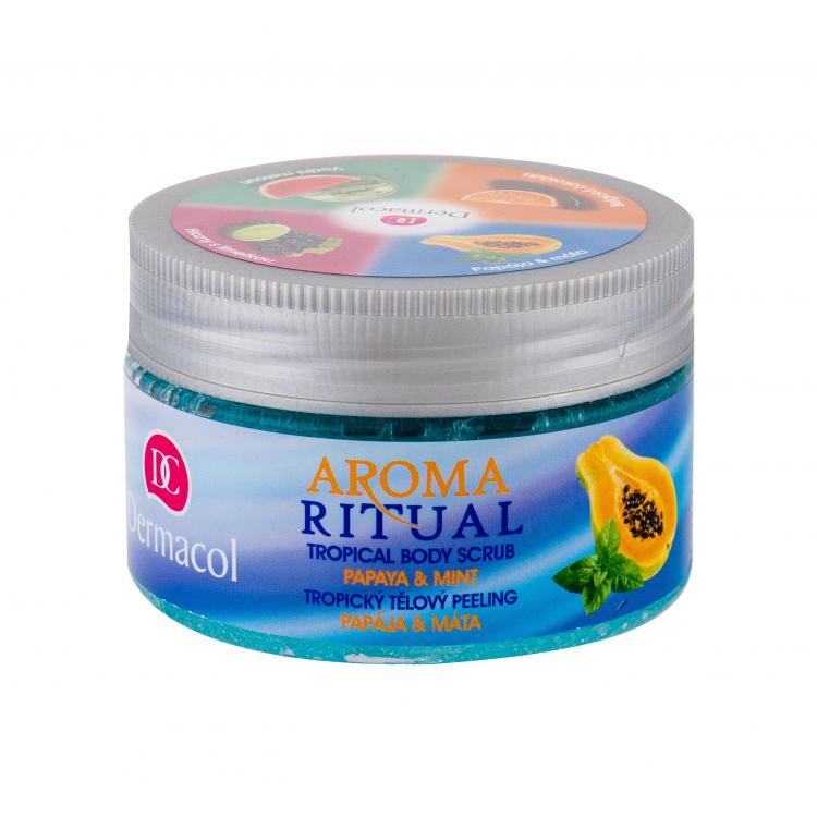 Dermacol Aroma Ritual Papaya &amp; Mint Tělový peeling pro ženy 200 g