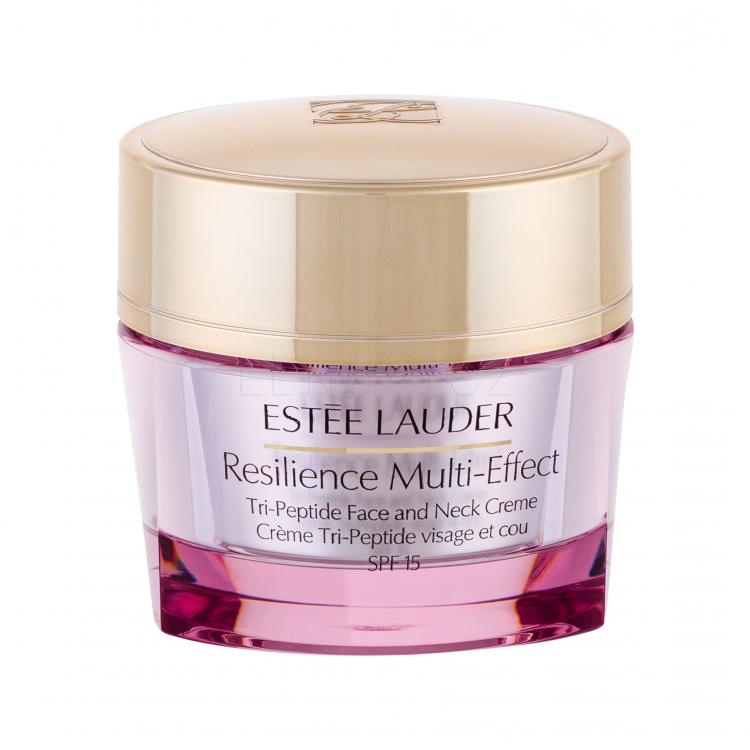 Estée Lauder Resilience Multi-Effect Tri-Peptide Face and Neck SPF15 Denní pleťový krém pro ženy 50 ml poškozená krabička