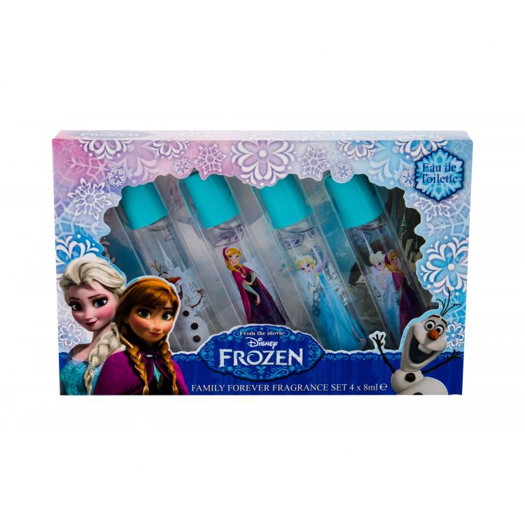 Disney Frozen Dárková kazeta edt Anna 8 ml + edt Elsa 8 ml + edt Olaf 8 ml + edt Anna &amp; Elsa 8 ml