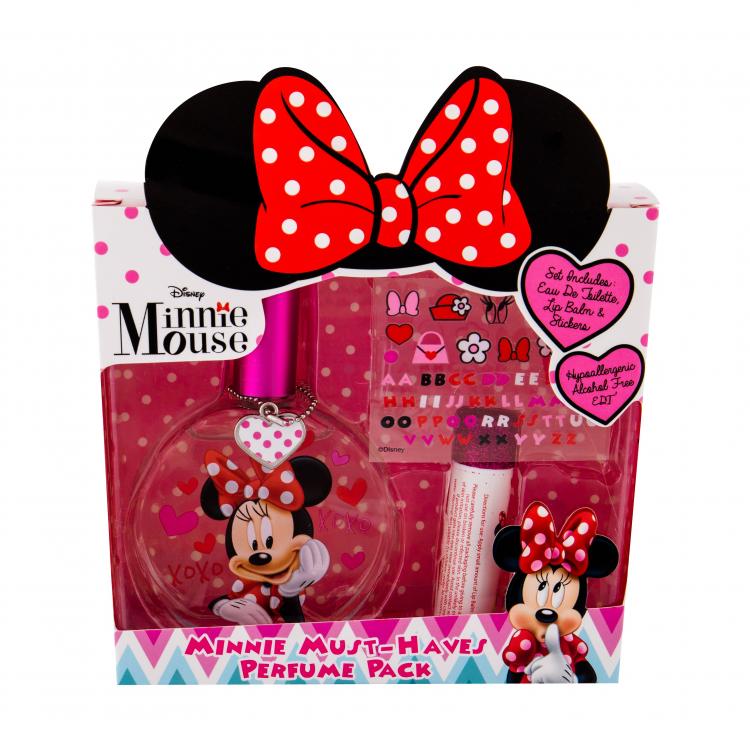 Disney Minnie Mouse Dárková kazeta toaletní voda 50 ml + balsam na rty 3,5 g + samolepky