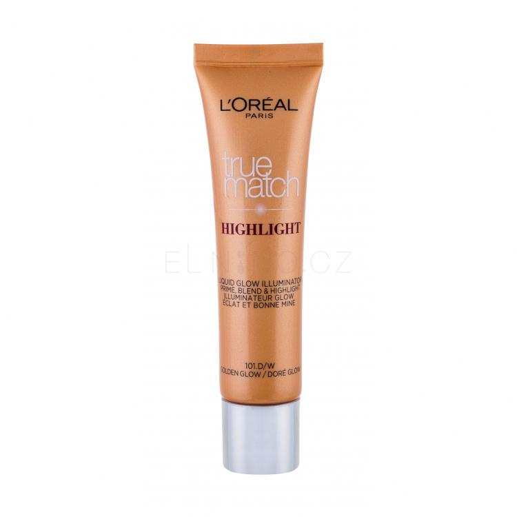 L&#039;Oréal Paris True Match Highlight Liquid Glow Rozjasňovač pro ženy 30 ml Odstín 101.D/W Golden Glow