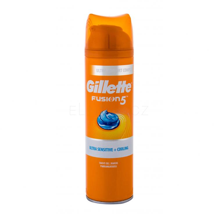 Gillette Fusion5 Ultra Sensitive + Cooling Gel na holení pro muže 200 ml