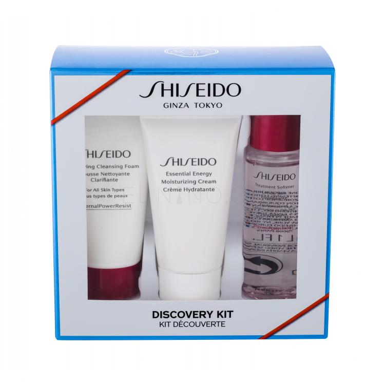 Shiseido Essential Energy Dárková kazeta denní pleťový krém 30 ml + čisticí pěna Clarifying Cleansing Foam 30 ml + pleťová voda Treatment Softener 30 ml