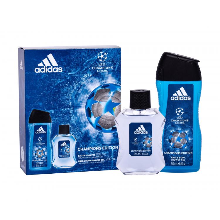 Adidas UEFA Champions League Dárková kazeta toaletní voda 100 ml + sprchový gel 250 ml