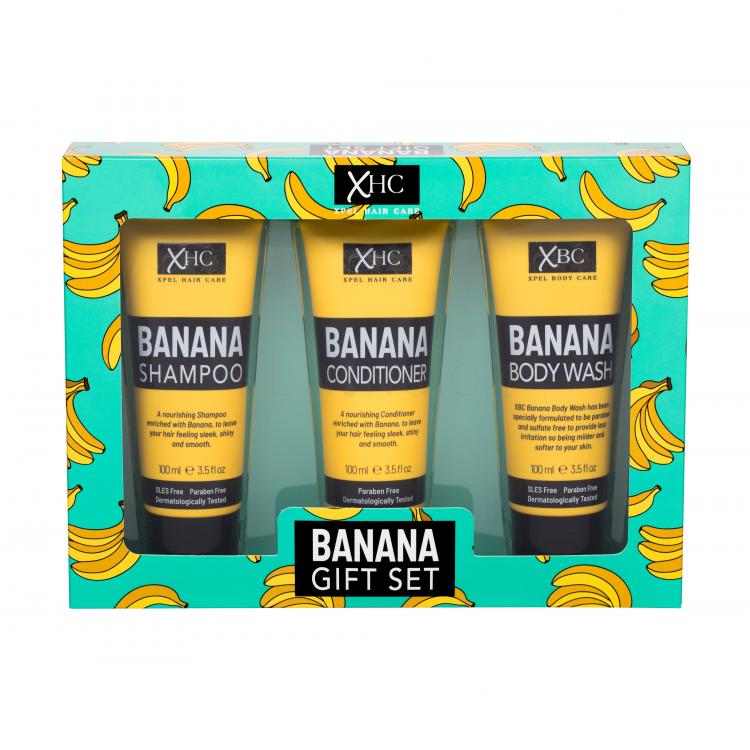 Xpel Banana Dárková kazeta šampon 100 ml + kondicionér 100 ml + sprchový gel 100 ml