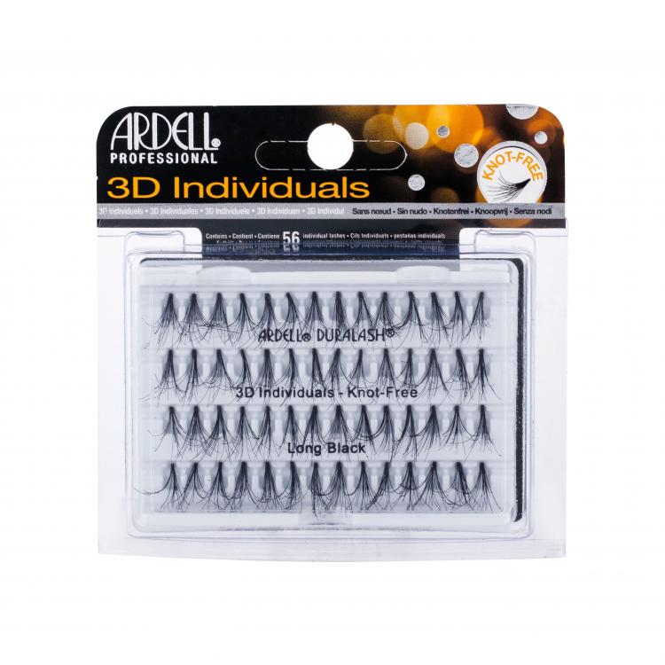 Ardell 3D Individuals Duralash Knot-Free Umělé řasy pro ženy 56 ks Odstín Long Black