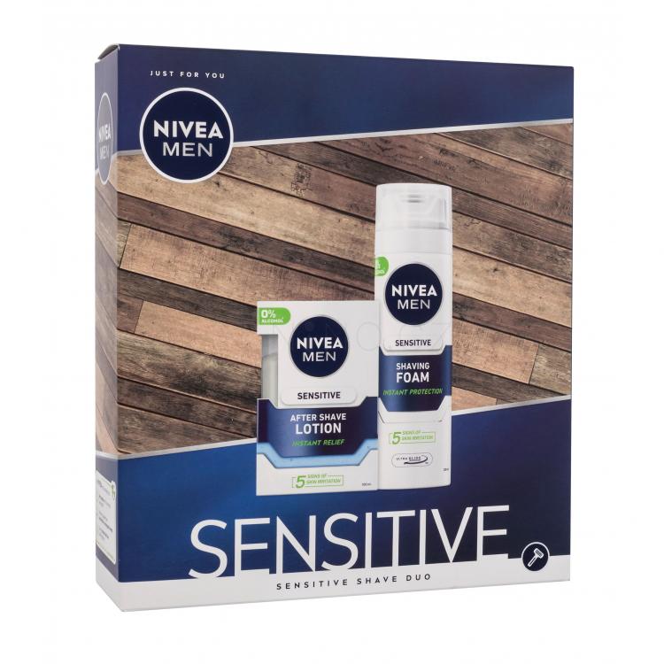 Nivea Men Sensitive Shave Kit Dárková kazeta voda po holení Men Sensitive 100 ml + pěna na holení Men Sensitive 200 ml