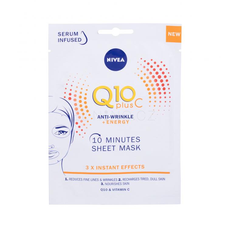 Nivea Q10 Plus C 10 Minutes Sheet Mask Pleťová maska pro ženy 1 ks