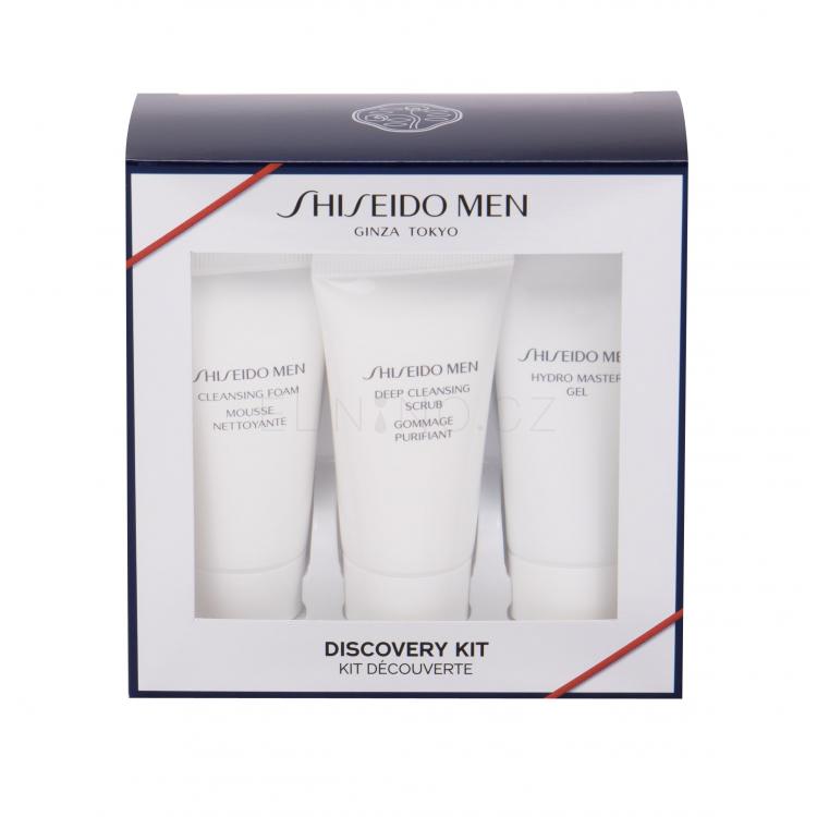 Shiseido MEN Hydro Master Gel Dárková kazeta pleťový gel Hydro Master Gel 30 ml + čisticí pěna Cleansing Foam 30 ml + pleťový peeling Deep Cleansing Scrub 30 ml