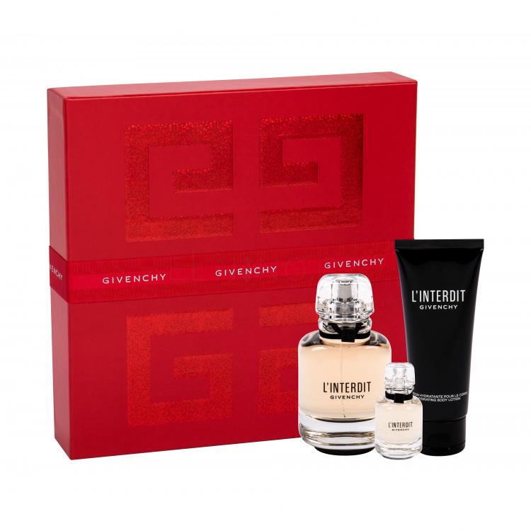 Givenchy L&#039;Interdit Dárková kazeta parfémovaná voda 80 ml + tělové mléko 75 ml + parfémovaná voda 10 ml