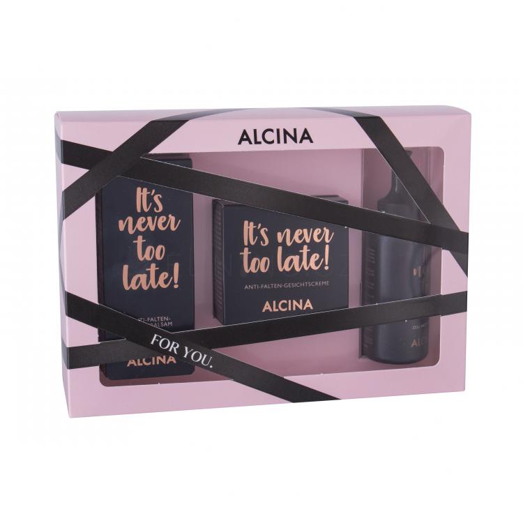 ALCINA It´s Never Too Late! Dárková kazeta denní pleťový krém 50 ml + péče o oční okolí 15 ml + aktivní tonikum 50 ml
