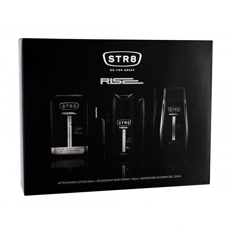 STR8 Rise Dárková kazeta voda po holení 50 ml + deodorant 150 ml + sprchový gel 250 ml