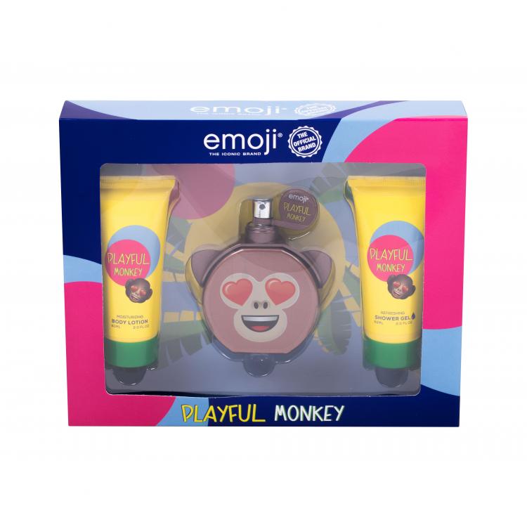 Emoji Playful Monkey Dárková kazeta parfémovaná voda 50 ml + sprchový gel 60 ml + tělové mléko 60 ml