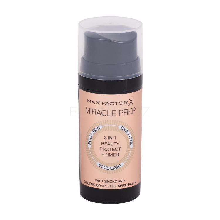 Max Factor Miracle Prep 3 in 1 Beauty Protect SPF30 Báze pod make-up pro ženy 30 ml