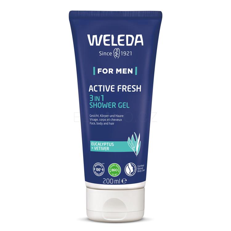 Weleda For Men Active Fresh 3in1 Sprchový gel pro muže 200 ml