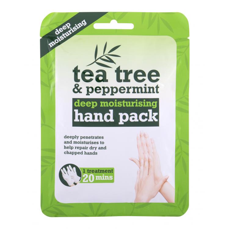 Xpel Tea Tree Tea Tree &amp; Peppermint Deep Moisturising Hand Pack Hydratační rukavice pro ženy 1 ks