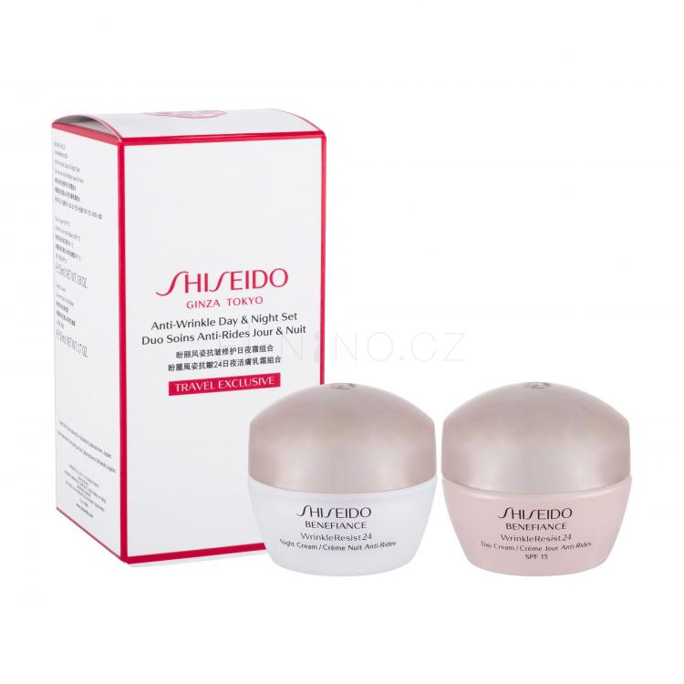Shiseido Benefiance Wrinkle Smoothing Dárková kazeta denní pleťová péče 50 ml + noční pleťová péče 50 ml