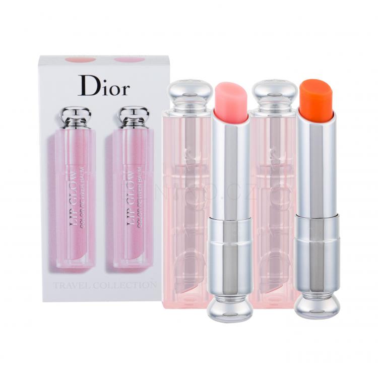 Christian Dior Addict Lip Glow Duo Dárková kazeta balzám na rty 3,5 g + balzám na rty Lip Glow Reviver Balm 3,5 g 004 Coral