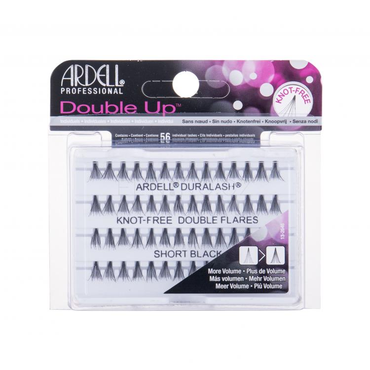 Ardell Double Up Duralash Knot-Free Double Flares Umělé řasy pro ženy 56 ks Odstín Short Black