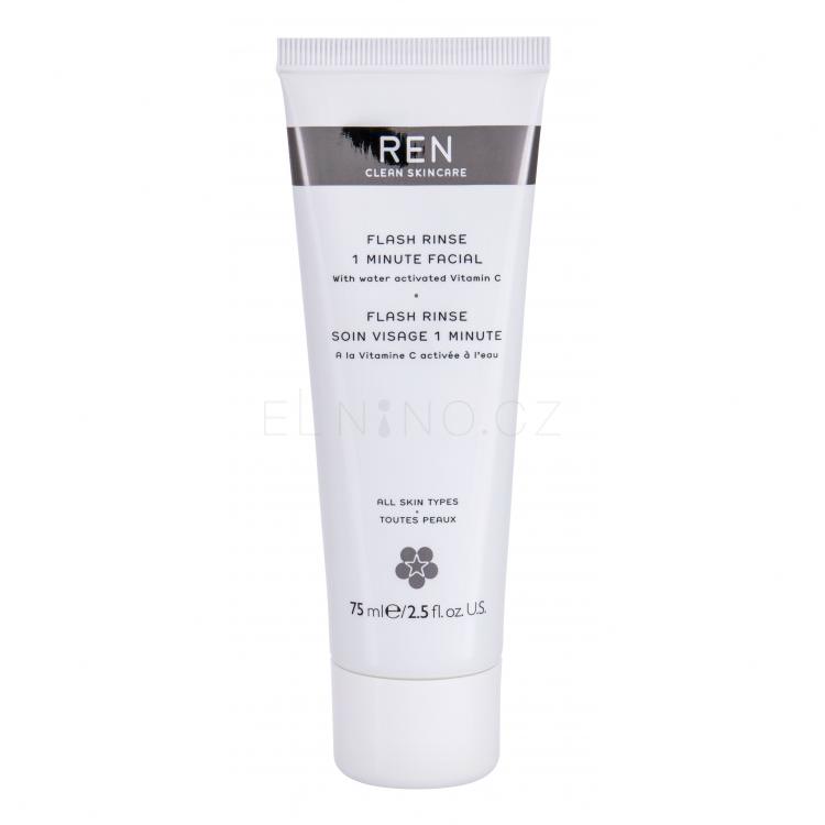 REN Clean Skincare Flash Rinse 1 Minute Pleťová maska pro ženy 75 ml